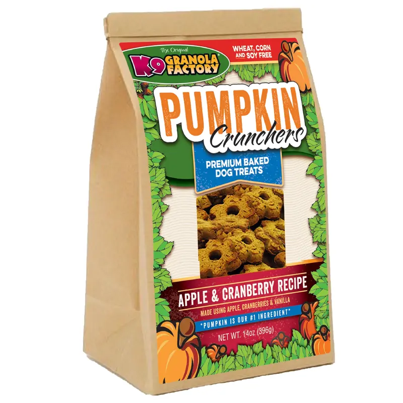 K9 Granola Factory Pumpkin Crunchers, Apple & Cranberry Recipe Dog Treats (14oz)