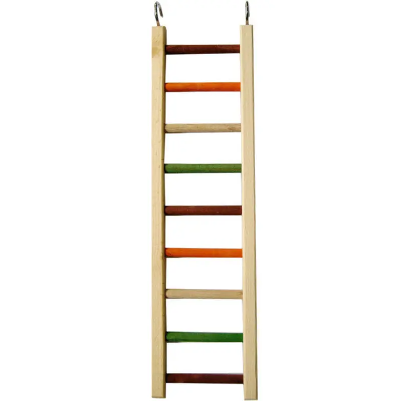 A & E Happy Beaks Medium Hanging Wood Ladder Bird Cage Accessory