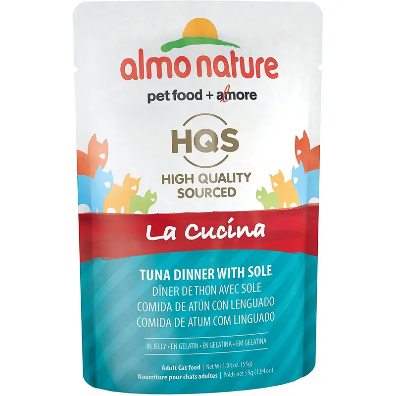 Almo Nature HQS La Cucina Tuna Dinner With Sole In Jelly Wet Cat Food Packets