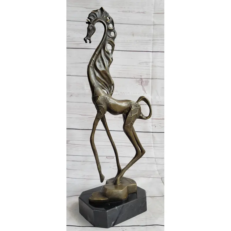 Surreal Dalinian Horse Abstract Bronze Sculpture Statue Salvador Dali 15" x 9"