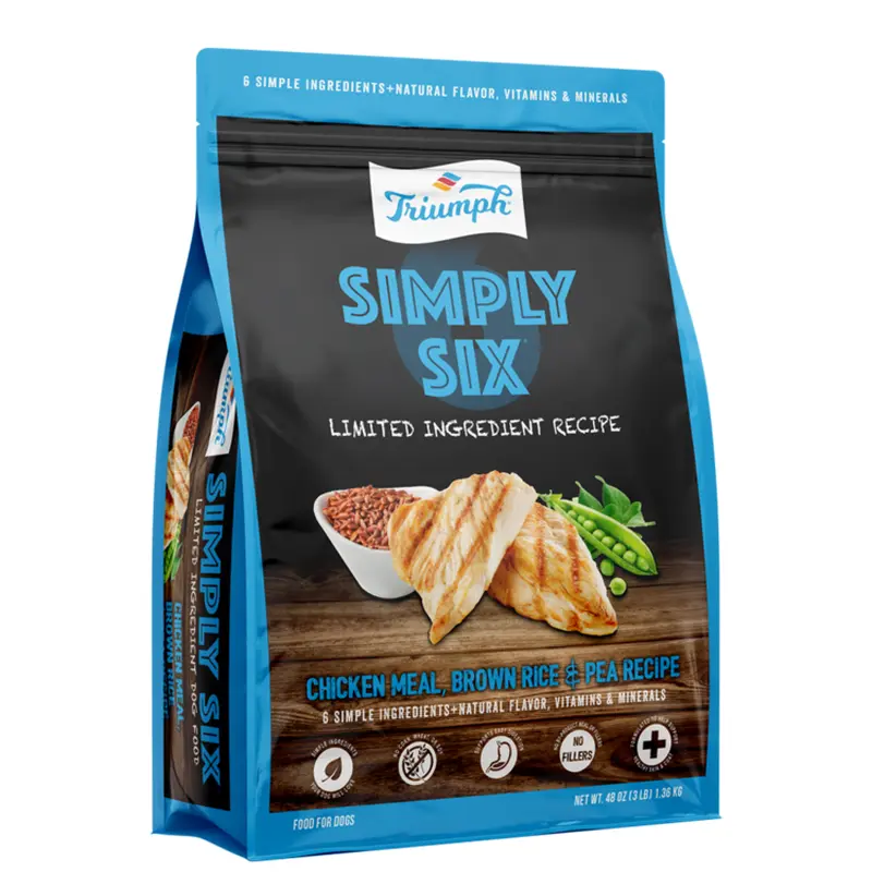 Triumph Simply Six Chicken, Brown Rice, & Pea Recipe Limited Ingredient Dry Dog Food
