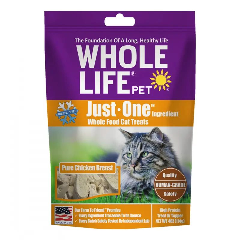 Whole Life Pet Just One Ingredient Freeze Dried Chicken Treats for Cats