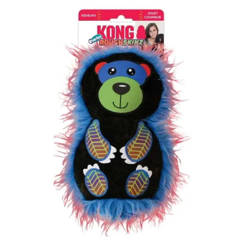 KONG Roughskinz Bear Squeaker Dog Toy, Medium