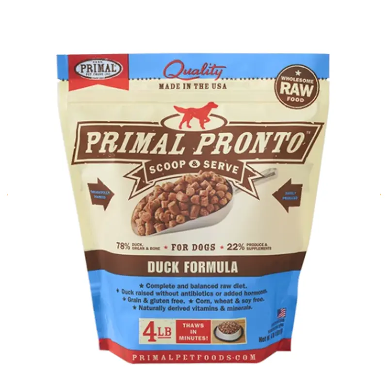 Primal Pronto Dog Raw Duck, Turkey & Fish 4lbs.