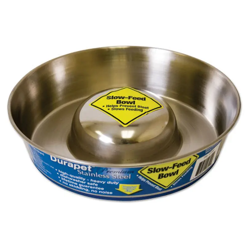 OurPets DuraPet Slow Feed Premium Stainless Steel Dog Bowl (Durable Stainless Steel Dog Bowls, Slow Feeder Dog Bowls, Dog Food Bowl, Dog Water Bowl) Great Alternative to Snuffle Mat for Dogs