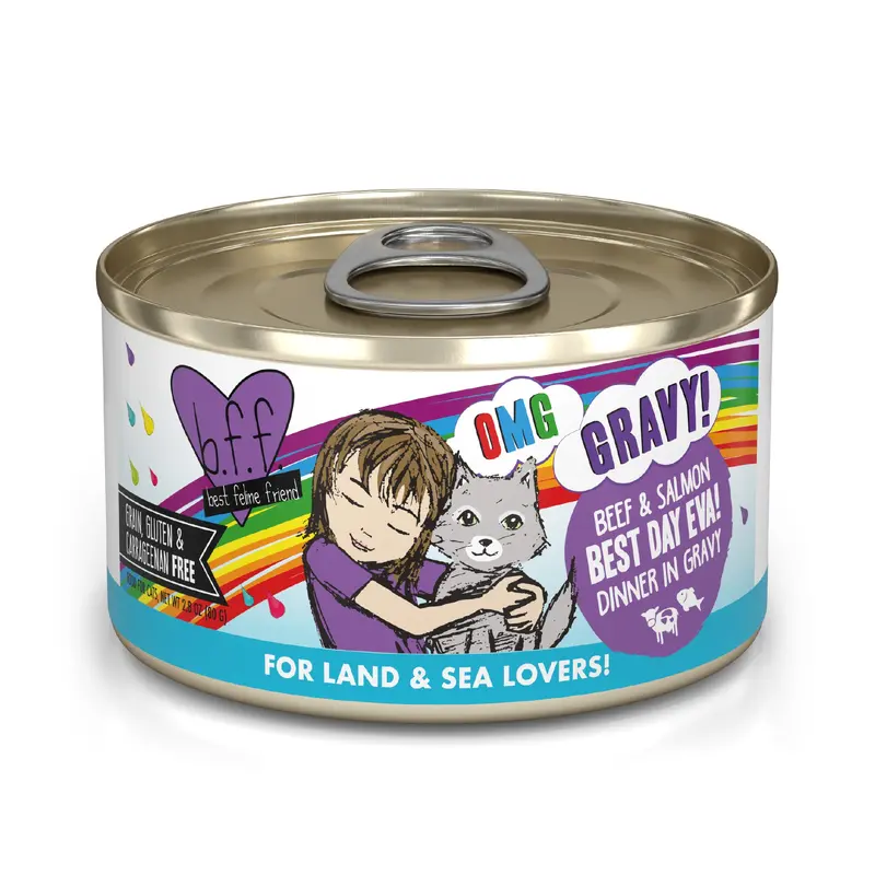 Weruva B.F.F. Oh My Gravy 2.8oz Canned Cat food Best Day Eva