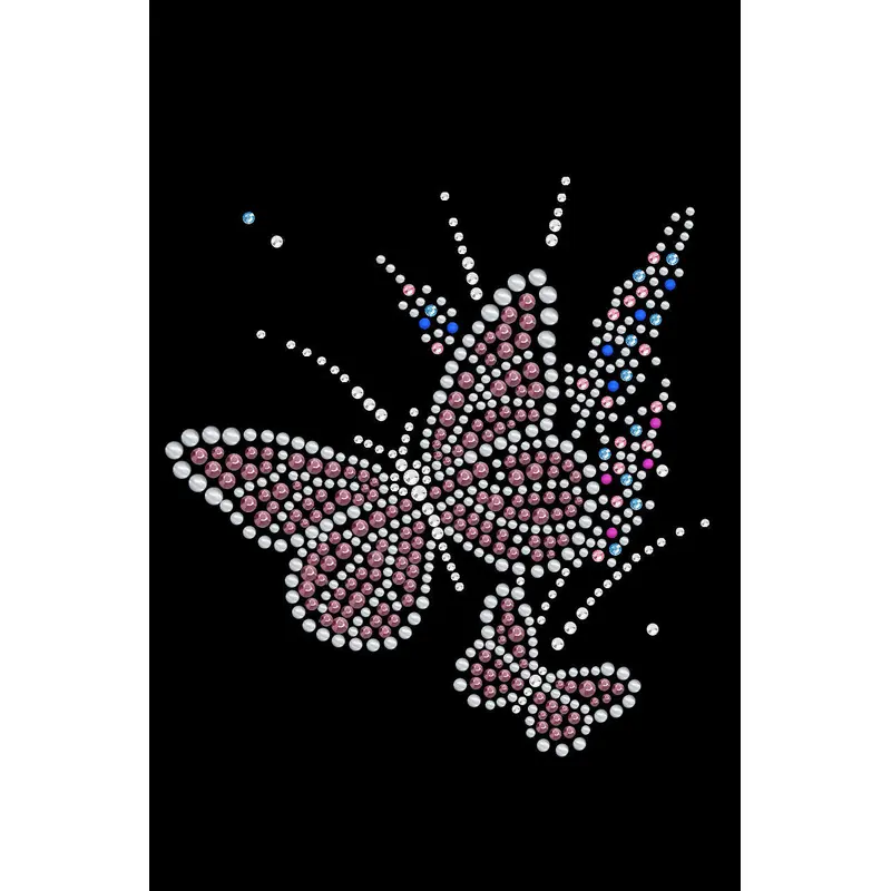 Pink Butterfly with Flowers - Bandannas
