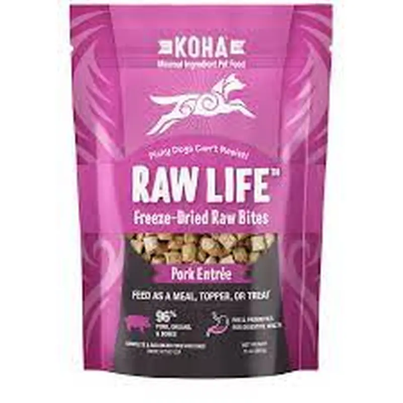 KOHA Freeze-Dried Raw Bites Pork Entre for Dogs 14oz Bag