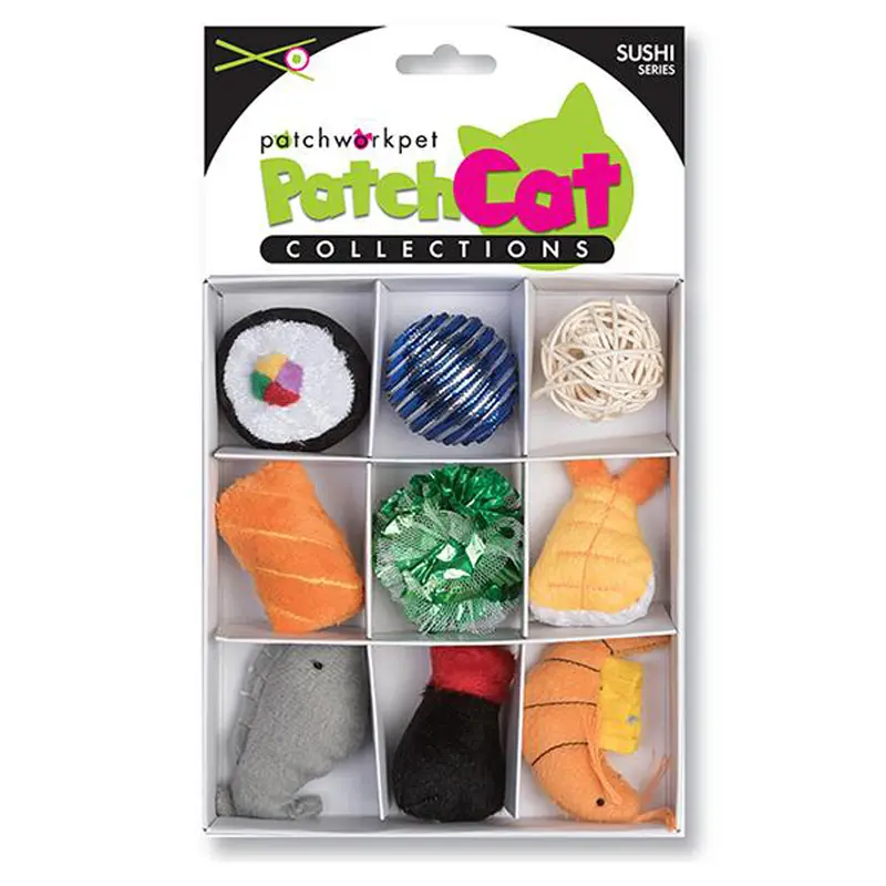 Patchwork Pet Sushi Box 7" Cat Toy