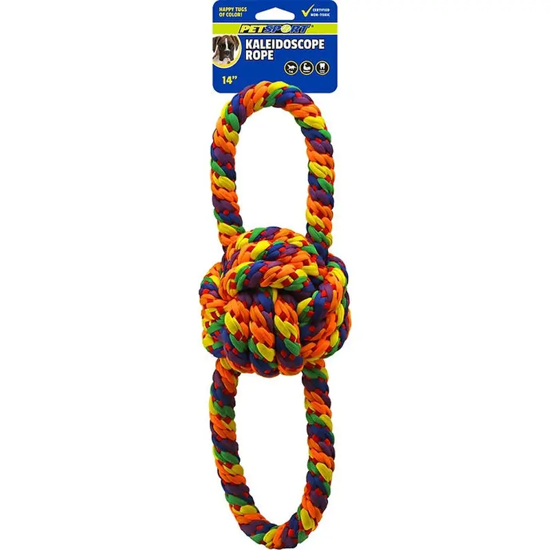 PetSport Kaleidoscope Rope Double Handle Knot Ball 14" Dog Toy