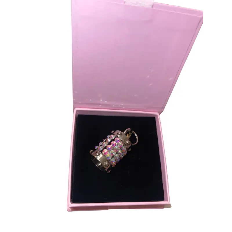 Silver Swarovski Crystal Cylinder Charm