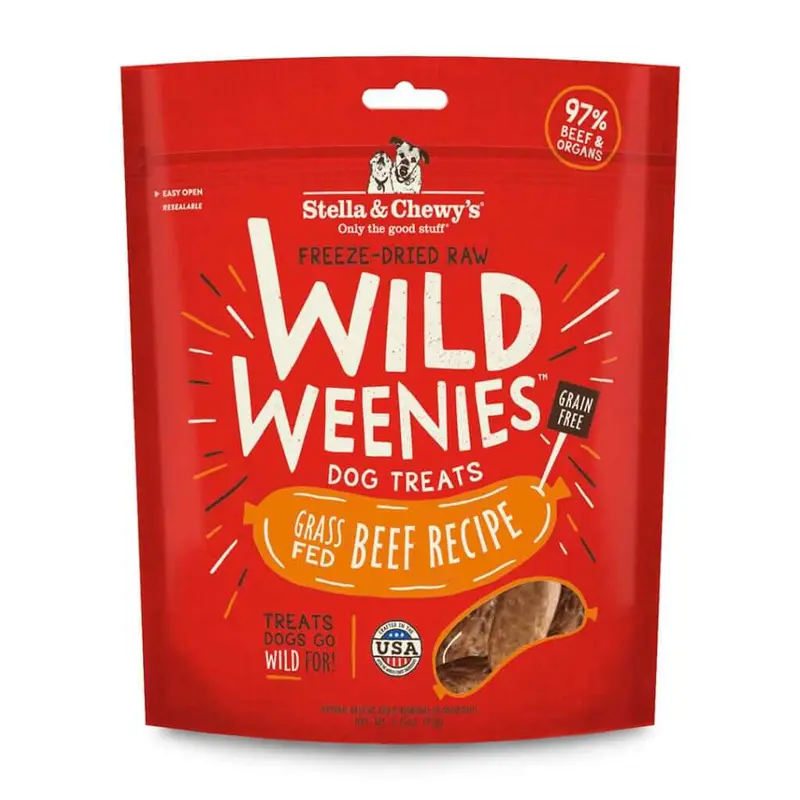Stella and Chewys Grass-Fed Beef Wild Weenies Dog Treats 3.25oz
