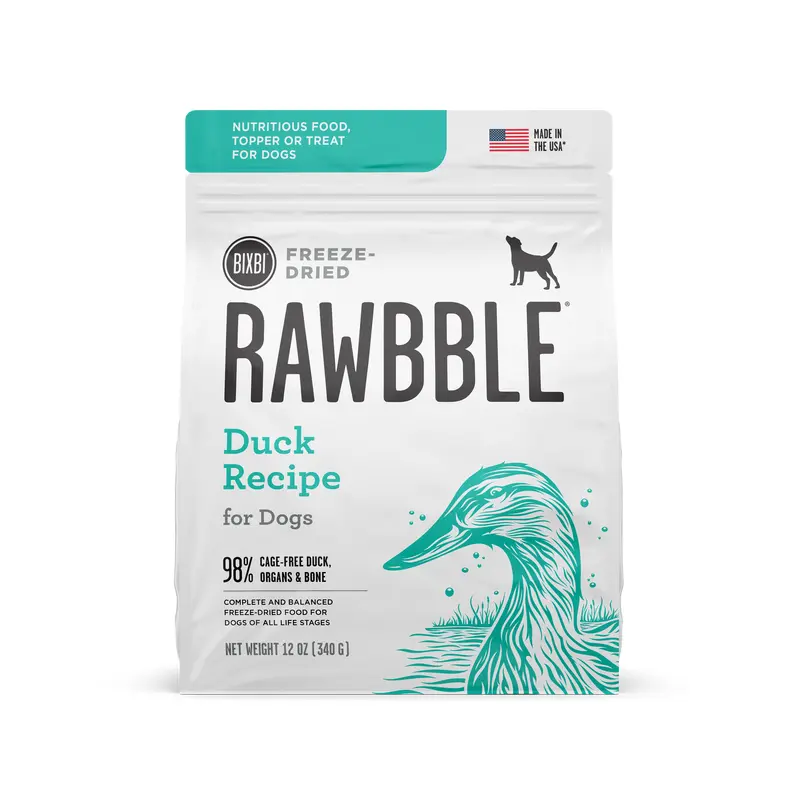 Bixbi Rawbble Duck Recipe Freeze-Dried Dog Food 4.5oz