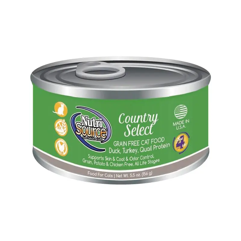 Nutri Source 5.5 oz Country Select Grain Free Canned Cat Food
