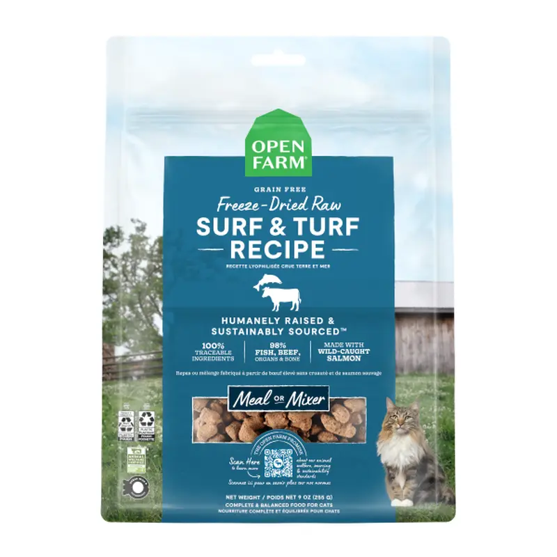 Open Farm Cat Freeze-Dried Raw Surf & Turf Morsels 9oz