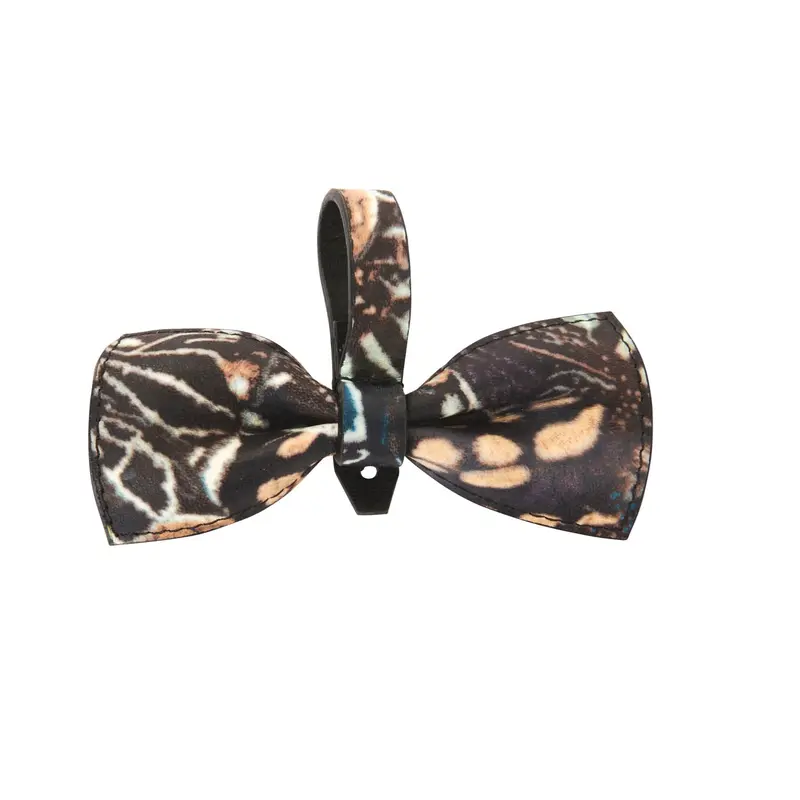 Abstract Butterfly Italian Leather Bowtie