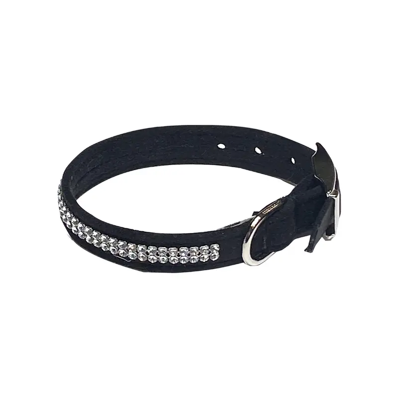Glamour Girl Ultrasuede Collar w/ Swarovski Crystal, Black