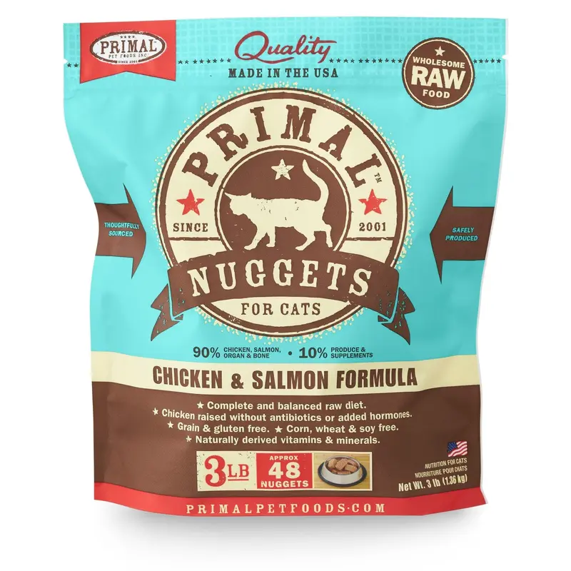 Primal Cat Raw Chicken & Salmon Nuggets 3lbs.