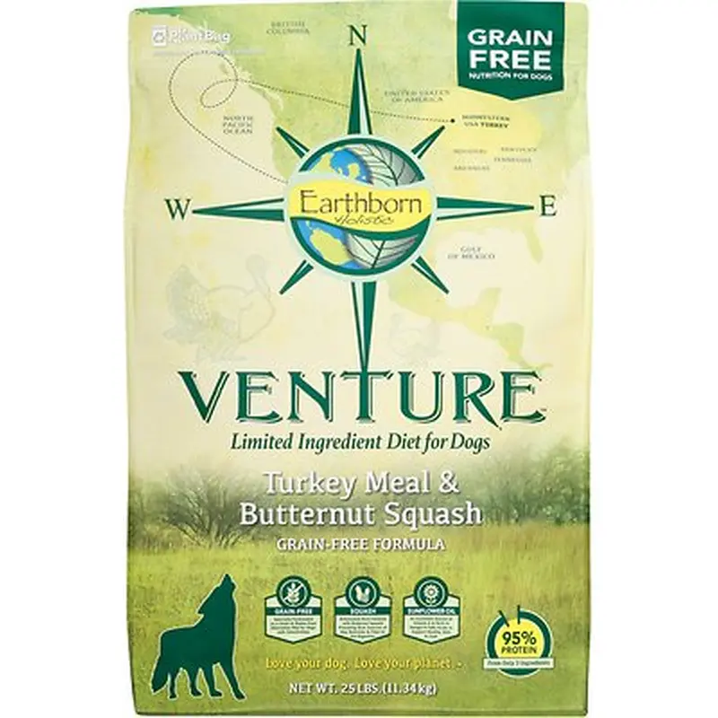 Earthborn Holistic Venture Turkey & Pumpkin Dry Dog Food  25lb