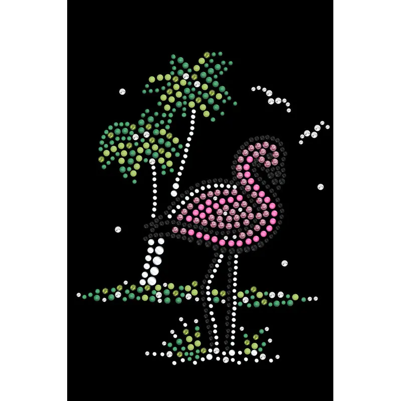 Pink Flamingo with Palm Trees - Dog Tank