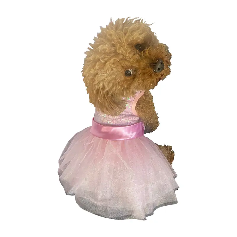 Baby Girl Pink Shimmer Sequin Dog Tutu